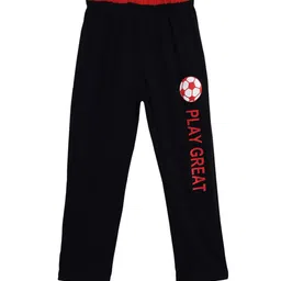 SWEET ANGEL Boys Black Printed Straight-Fit Track Pants-picture-46