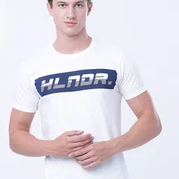 HIGHLANDER Men White Slim Fit Printed Round Neck T-shirt-picture-12