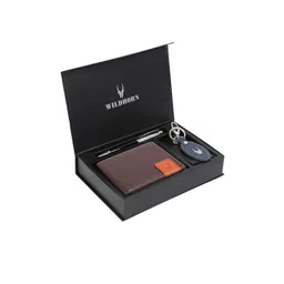 WildHorn Men Brown & Blue RFID Protected Genuine High Quality Leather Accessory Gift Set-image-89