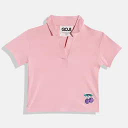 GOJI Girls Polo Collar Applique T-shirt-picture-29