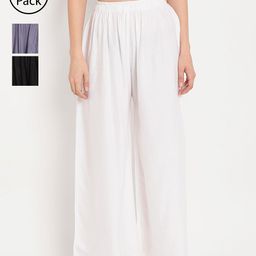 TAG 7 Women Set of 3 Wide Leg Palazzos-picture-5