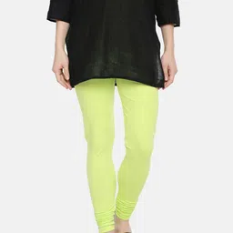 Dollar Missy Women Lime Green Solid Churidar Length Leggings-image-82