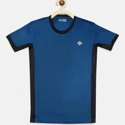 CHIMPRALA Boys Blue Colourblocked Round Neck T-shirt image 1