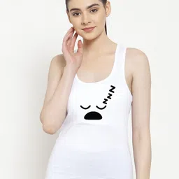 Friskers White & Black Print Tank Top-picture-32