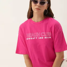 Kook N Keech Printed Drop-Shoulder Sleeves Pure Cotton Oversized T-shirt-image-94