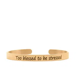 JOKER & WITCH Rose Gold-Plated Too Blessed To Be Stressed Mantra Cuff Bracelet-picture-14