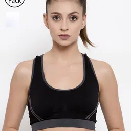 Friskers Pack of 2 Solid Non-Wired Lightly Padded Sports Bras O-3606-01-02-30B-picture-42