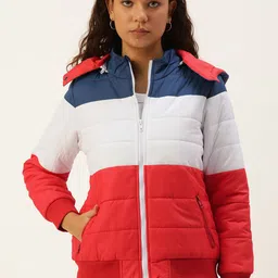 Kook N Keech Women Colourblocked Hooded Bomber Jacket-image-22