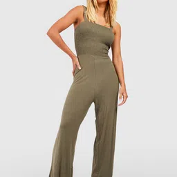 Boohoo Shoulder Straps Smocked Basic Jumpsuit-picture-44