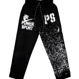 SWEET ANGEL Boys Black & White Printed Straight-Fit Track Pants-picture-13