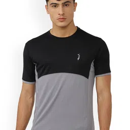 Campus Sutra Men Grey Colourblocked Round Neck T-shirt-image-42