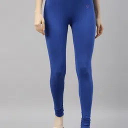 TWIN BIRDS Women Blue Solid Churidar-Length Leggings-image-93