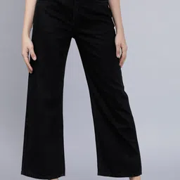 Tokyo Talkies Women Black Flared Mid-Rise Clean Look Jeans-picture-24