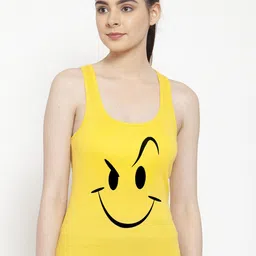 Friskers Yellow & Black Print Tank Top-picture-43