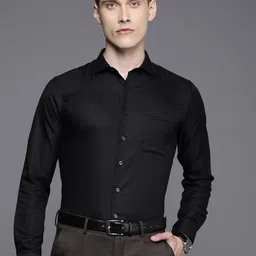 Louis Philippe Self Design Slim Fit Pure Cotton Formal Shirt-picture-19