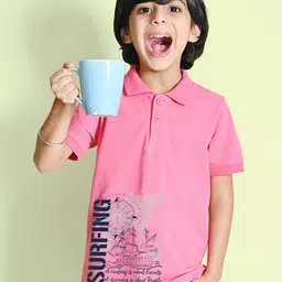 NUSYL Boys Printed Cotton Polo Collar T-shirt-picture-35