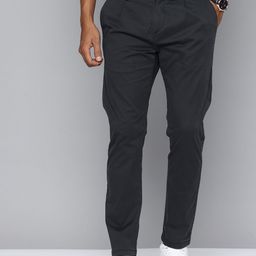 Flying Machine Men Slash Slim Tapered Fit Pleated Chinos Trousers-picture-23