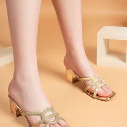 DressBerry Embellished Party Block Sandals-picture-10