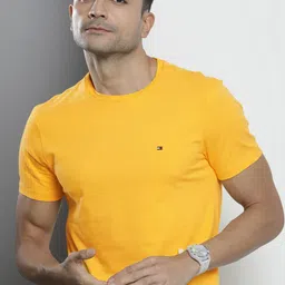 Tommy Hilfiger Round Neck Slim Fit Solid Casual T-shirt-picture-36