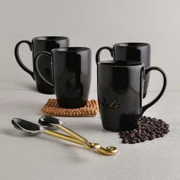 Ariane Black Set of 4 Porcelain Mug Set-picture-28