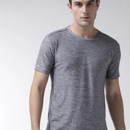 CHKOKKO Men Grey & Blue Self Design Round Neck Training T-shirt-picture-25