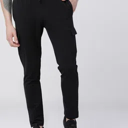 HIGHLANDER Men Black Solid Slim-Fit Track Pants-image-26