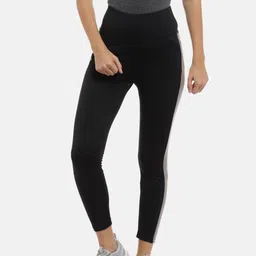 Campus Sutra Women Black & Grey Solid Sports Dry-Fit Tights-image-67