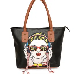 Pink Potato Black & Yellow Embellished Leather Handheld Bag-picture-54