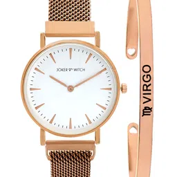 JOKER & WITCH Women White & Gold-Toned Ivy Virgo Watch & Bracelet Gift Set JWBS327-picture-19