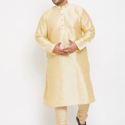 VASTRAMAY Men Gold Kurta with Churidar-picture-42