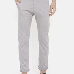 Celio Men Grey Slim Fit Solid Regular Trousers-image-89