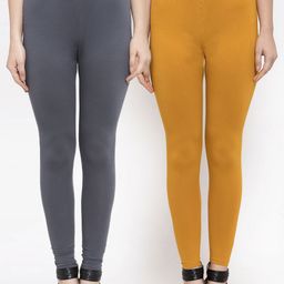 TAG 7 Women Pack Of 2 Solid Ankle-Length Leggings-picture-26