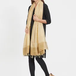 Dupatta Bazaar Beige Solid Dupatta-image-41
