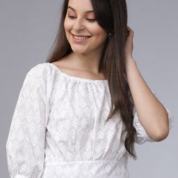 Tokyo Talkies White Embroidered Crop Top-picture-23