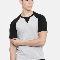 ARISE Men Grey Colourblocked Round Neck Pure Cotton T-shirt-picture-29
