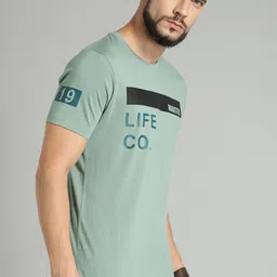The Roadster Lifestyle Co Men Green Printed Round Neck Pure Cotton T-shirt-picture-38