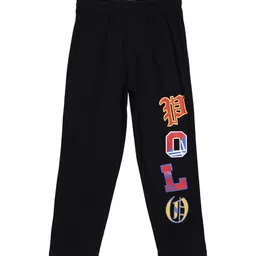SWEET ANGEL Boys Black Printed Straight-Fit Track Pants-picture-34