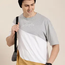 HERE&NOW Colourblocked Drop-Shoulder Sleeves Relaxed Fit T-shirt-picture-28