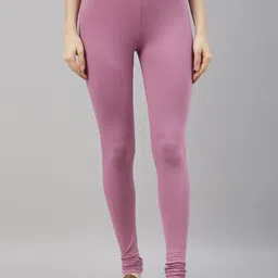 TWIN BIRDS Women Pink Solid Churidar-Length Leggings-image-90