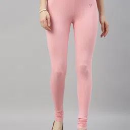 TWIN BIRDS Women Pink Solid Churidar-Length Leggings-image-82