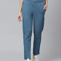 Alcis Women Blue Solid Slim Fit Track Pants-picture-11
