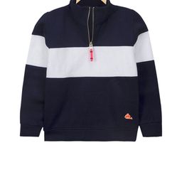 Cherry Crumble Boys Navy Blue & White Colourblocked Sweatshirt-picture-22