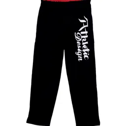 SWEET ANGEL Boys Black & White Solid Straight-Fit Track Pants-picture-24