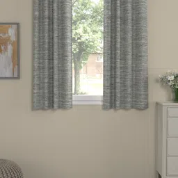 ROSARA HOME Set Of 2 Beige & Grey Self-Design Black-Out Window Curtains-image-25