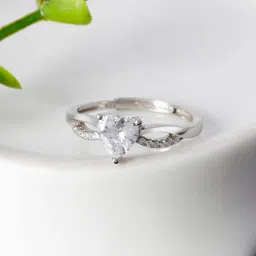 GIVA 925 Sterling Silver Rhodium Plated Infinity Heart Adjustable Ring-picture-31