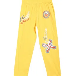 SWEET ANGEL Boys Yellow Printed Straight-Fit Track Pants-picture-28