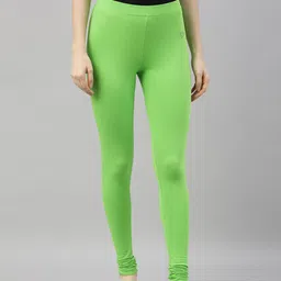 TWIN BIRDS Women Green Solid Churidar-Length Leggings-image-52