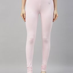 TWIN BIRDS Women Pink Solid Churidar-Length Leggings-picture-49