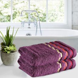 BIANCA Set of 2 Purple 450 GSM Bath Towels-picture-36