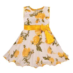 Wish Karo Girls Off-White Printed Fit and Flare Dress-image-66